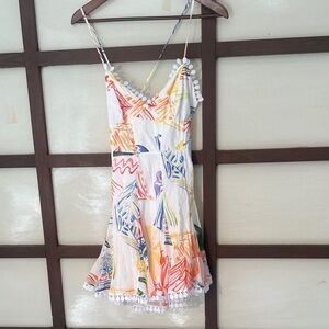 Charo Ruiz White Multicolor Printed Midi Dress